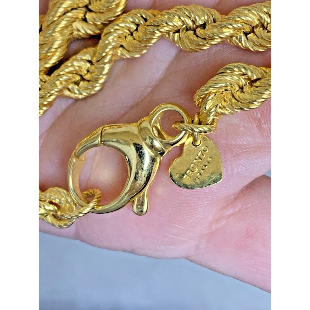 Bronzo Milor Italia Rope Chain Necklace 18” Gold Tone Chunky Runway 74g - Picture 6 of 10